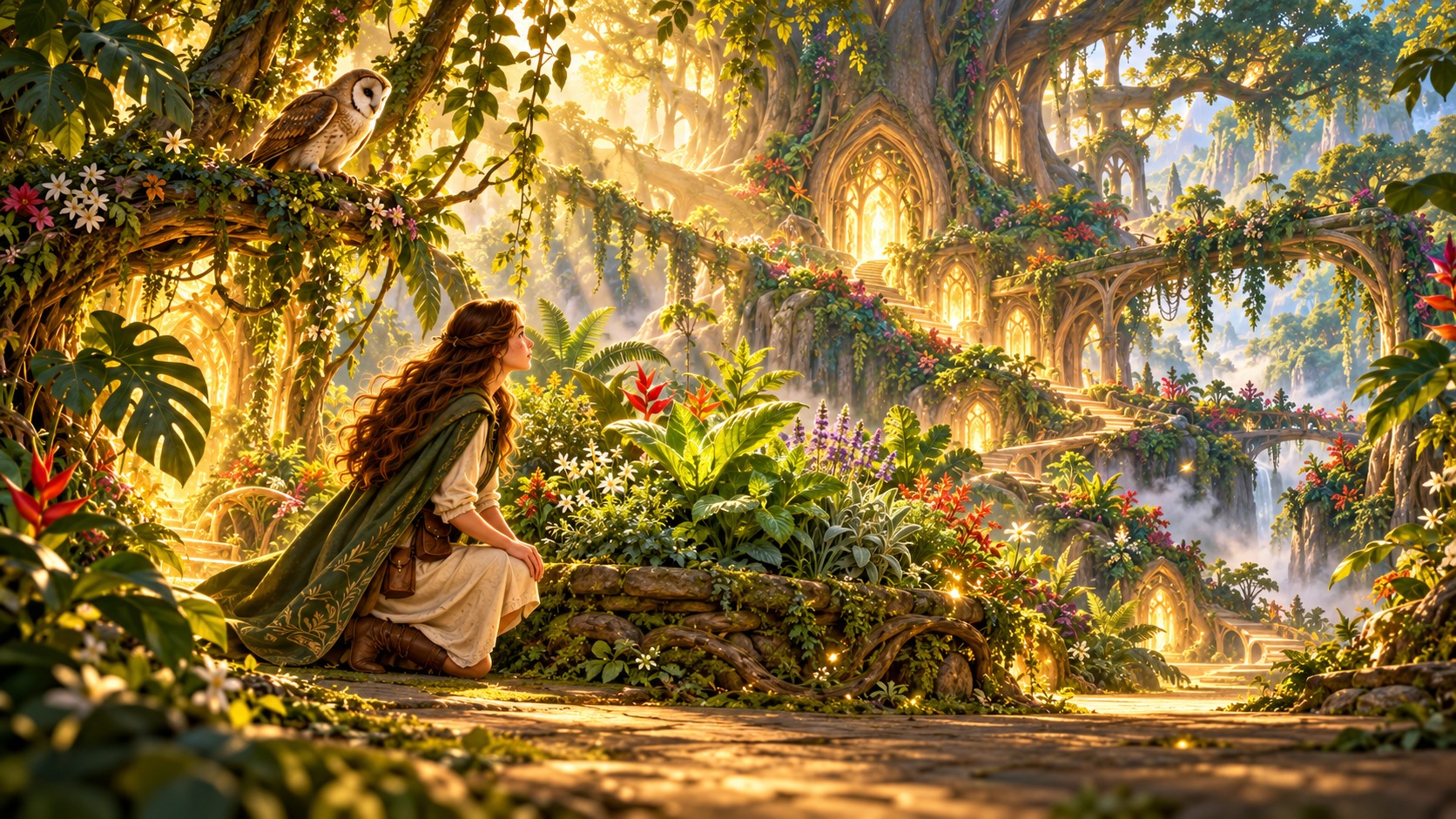 Aura discovering glowing plants in the Jungle