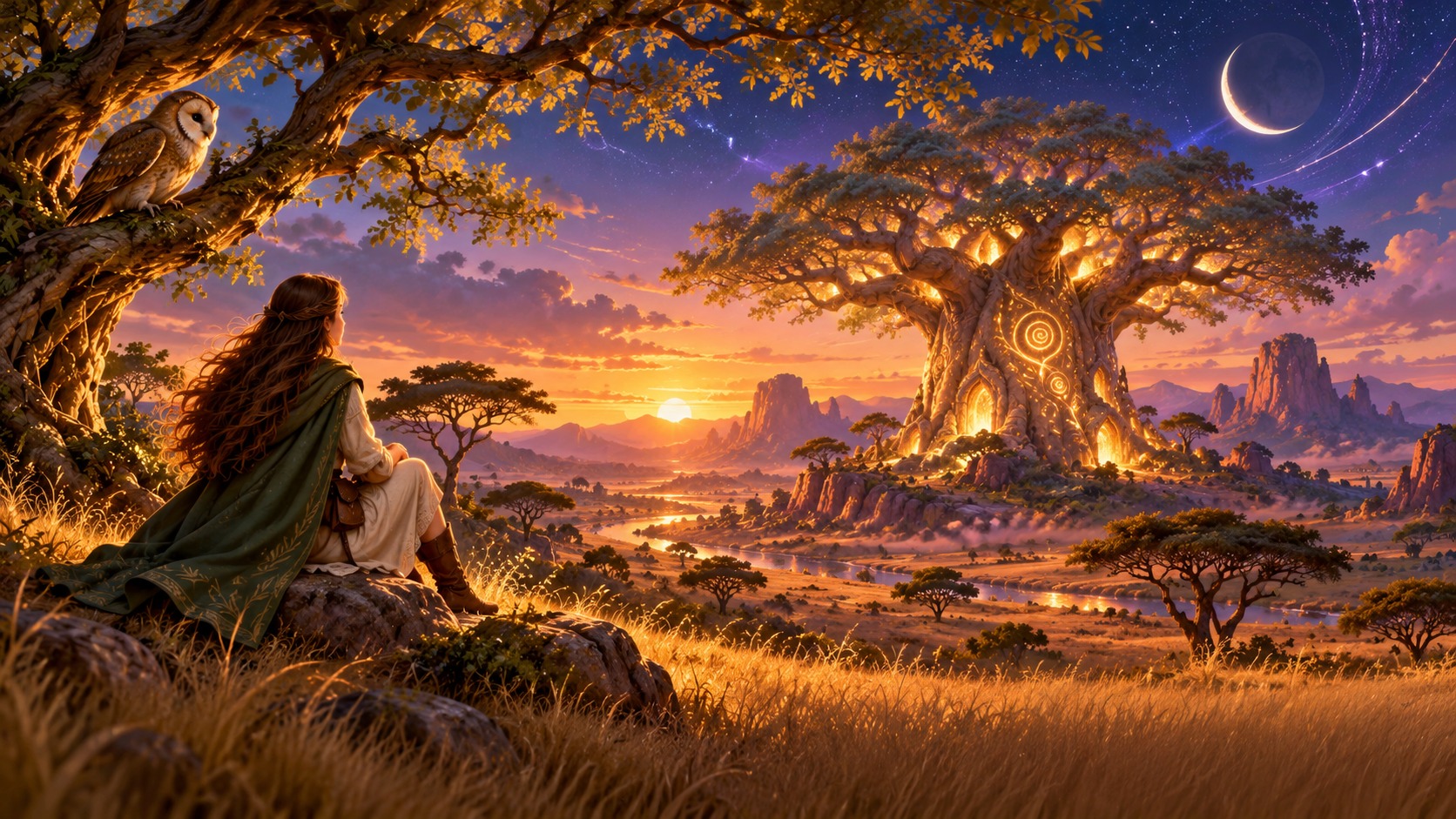 Aura beneath the Wisdom Tree in the Savanna